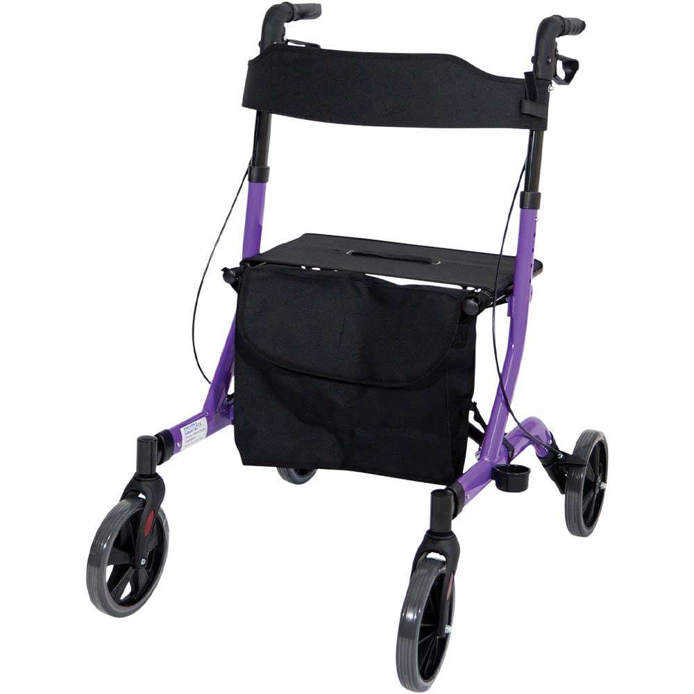 AidaptVP183Purple Deluxe Ultra Lightweight Folding 4 Wheeled Rollator