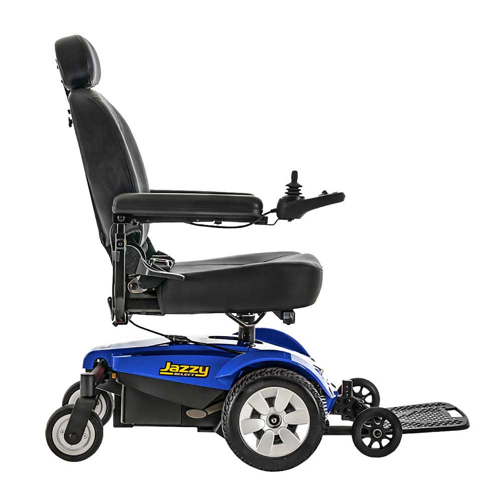 Pride Jazzy Select Manoeuvrable Powerchair - Blue Side View