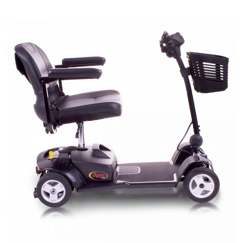 Pride Mobility Apex Lite Car Boot Mobility Scooter in Black Side View