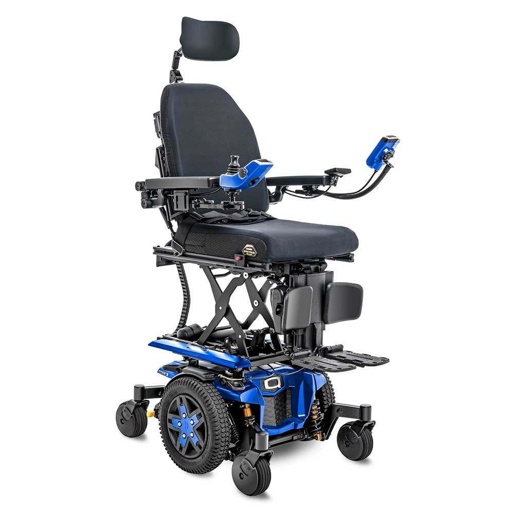 Quantum Edge 3 Blue Jean New Arms Mid-Wheel Powerchair