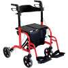 Duo Deluxe Rollator and Transit Chair Red