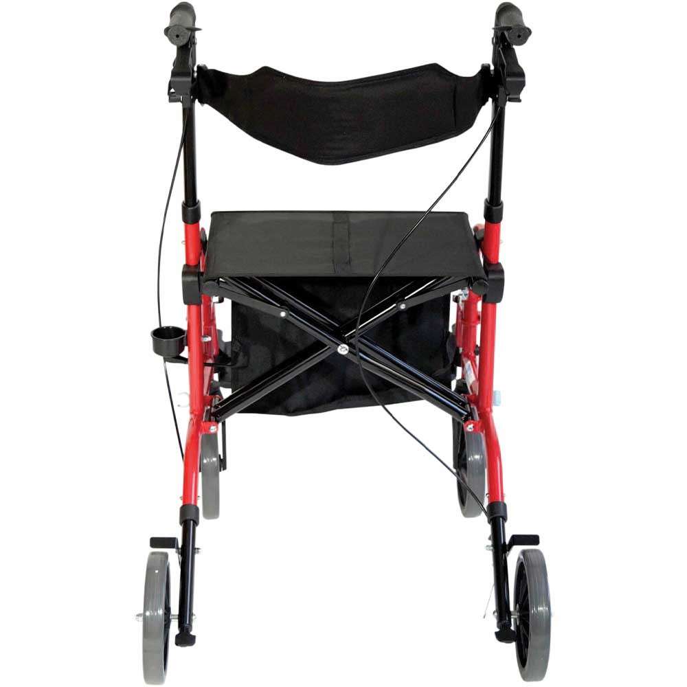 Duo Deluxe Rollator and Transit Chair Red Back