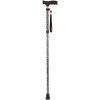 Extendable Plastic Handled Walking Stick with Engraved Pattern in Black