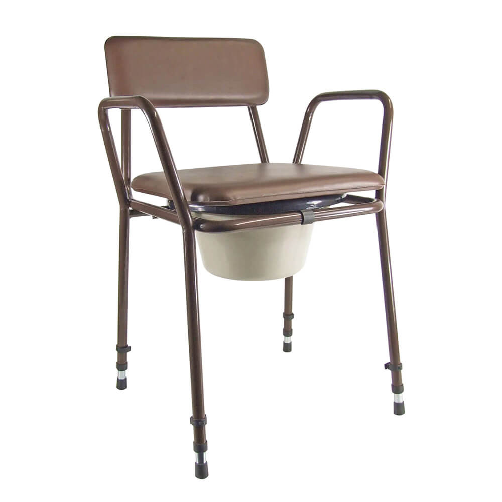 Essex height adjustable commode chair Brown