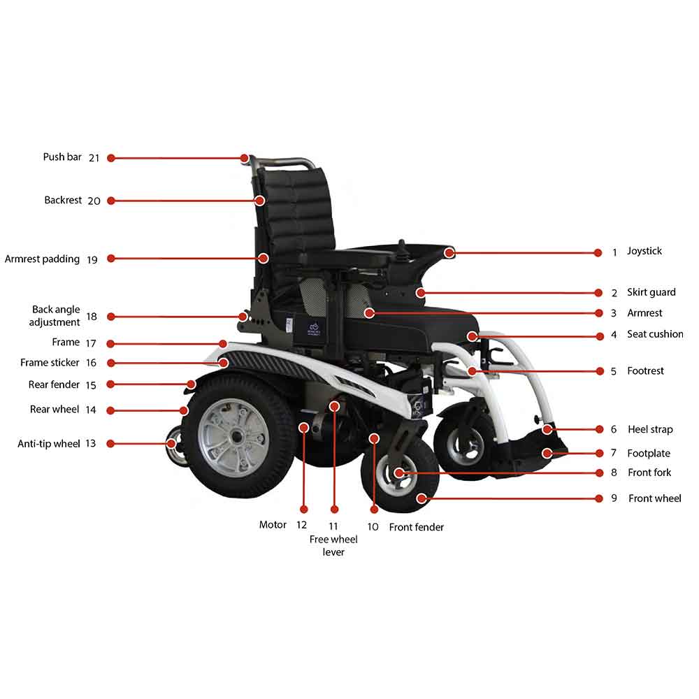 Excel Airide B-Ace Lightweight Powerchair Breakdown Electric Wheelchair