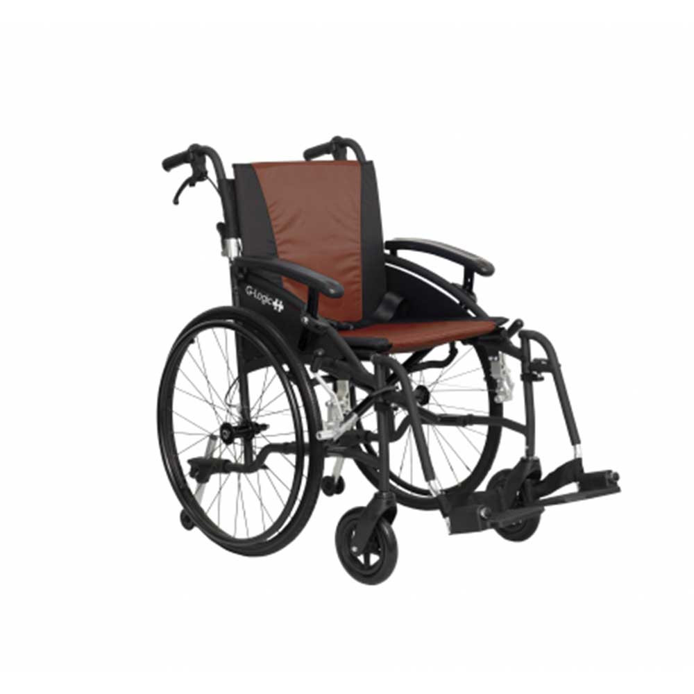 Excel G Logic Self Propelled Wheelchair Upholstery Brown Frame Black