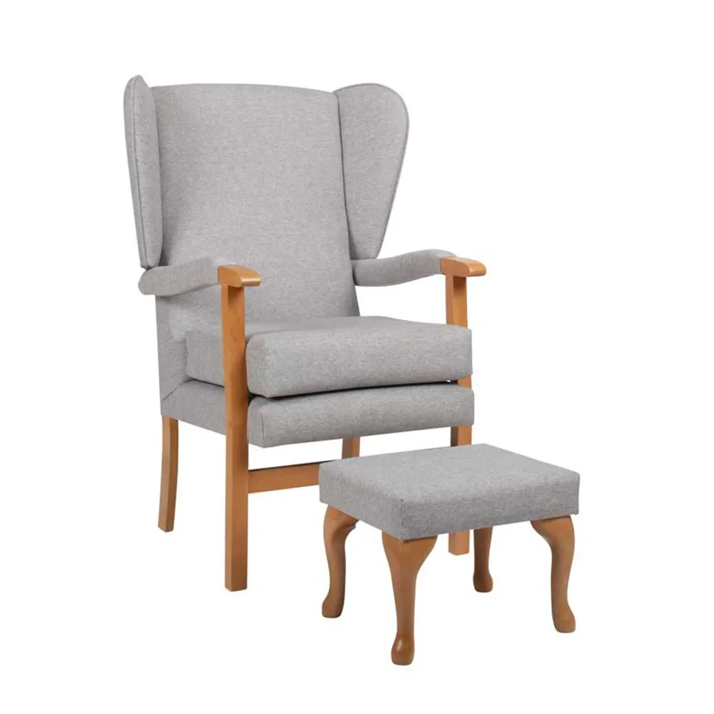 Stone Jubilee Fireside Chair FSC008STO with Footstool