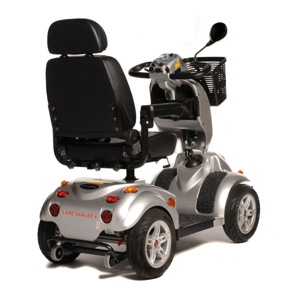 Freerider Landranger Deluxe Mobility Scooter in Silver Rear