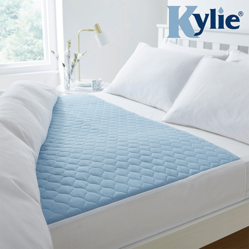 Kylie Washable Bed Pad Blue Close Up