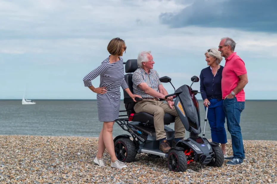 TGA Vita X Mobility Scooter being driven on the beach