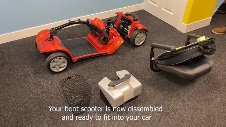 You boot scooter in now disassembled and ready to fit into your car