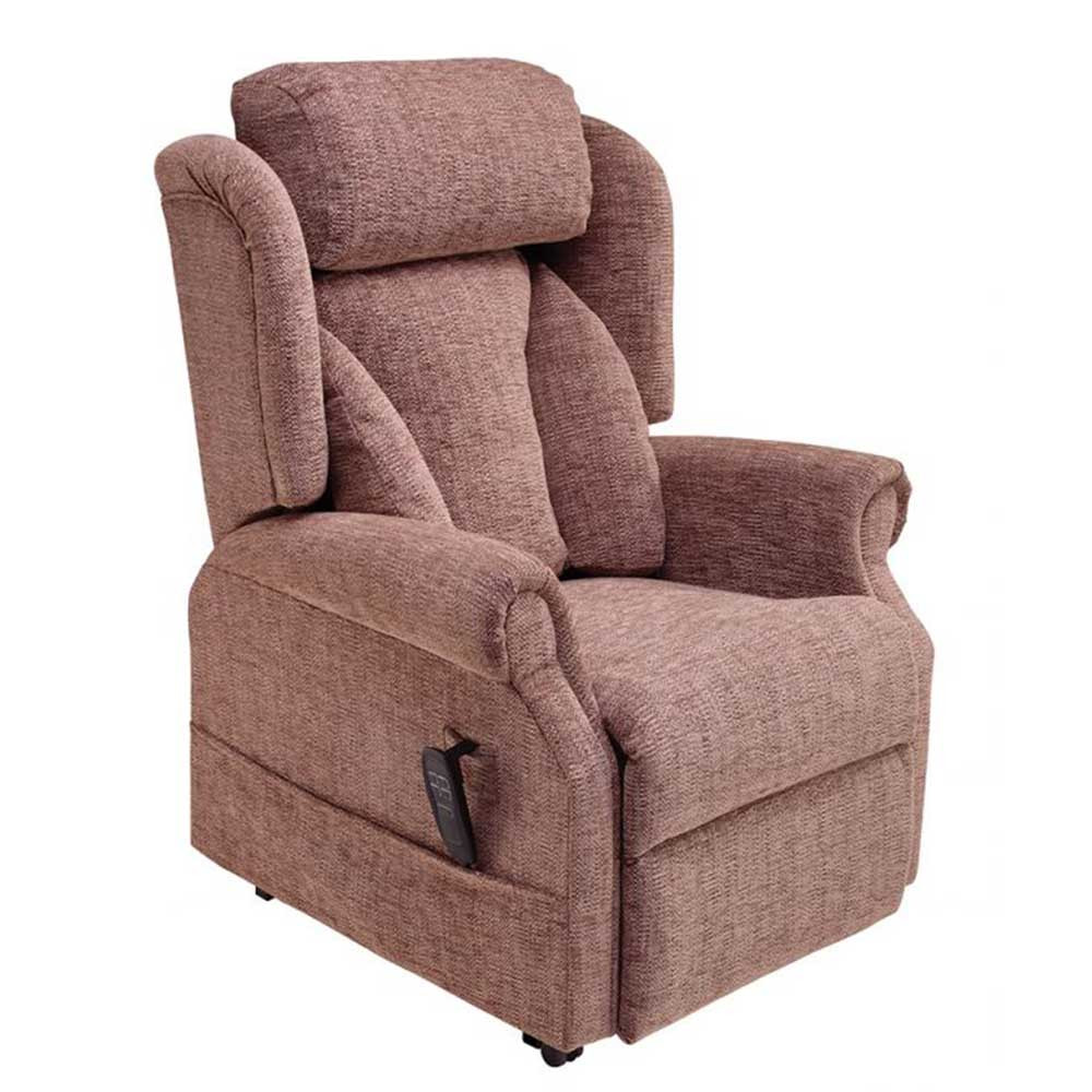 Jubilee Dual Motor Riser Recliner Lateral Back Fabric Brown