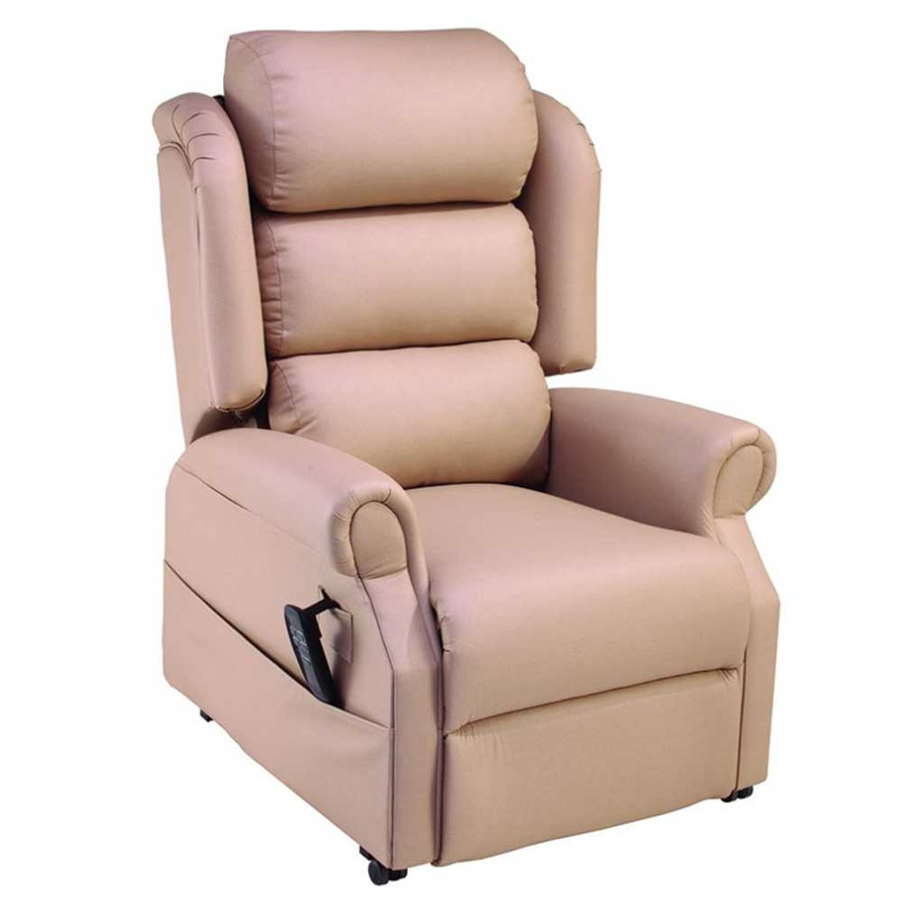 Jubilee Dual Motor Riser Recliner Waterfall Back Leather Cream