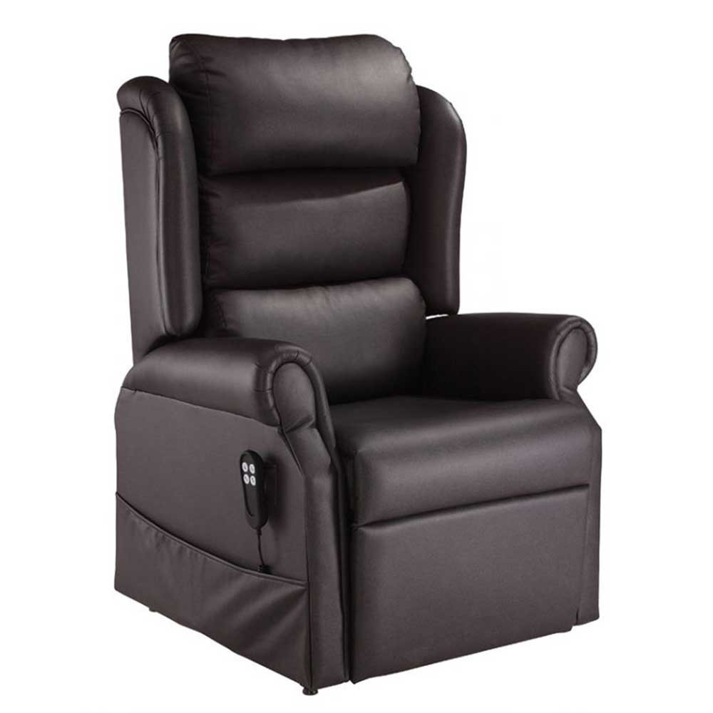 Jubilee Dual Motor Riser Recliner Waterfall Back Leather Black