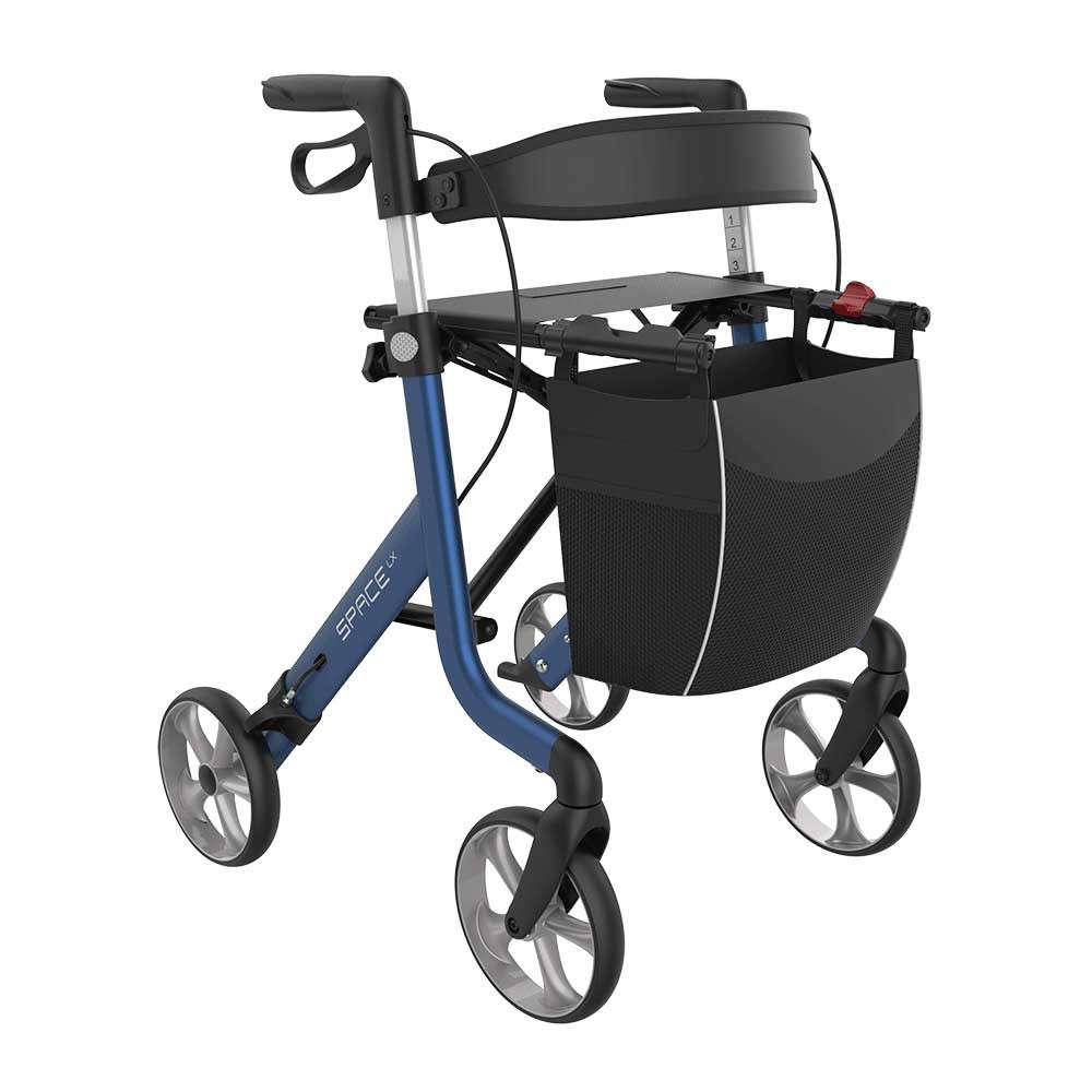 Lightweight Rollator Rehasense LX Champagne Blue Front Right