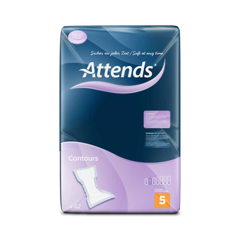 Attends Contours Regular 5 Incontinence Shaped Pads