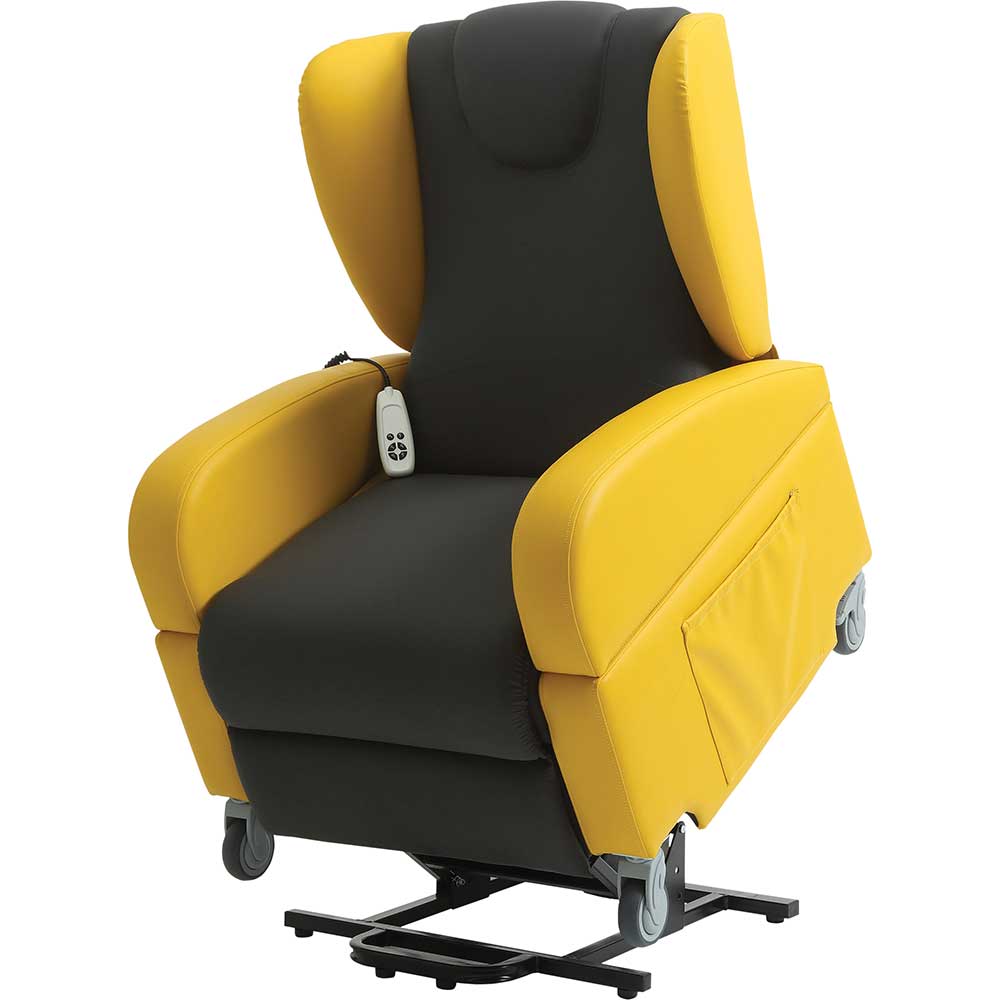 Brookfield Easy to Clean Riser Recliner Yellow Raised