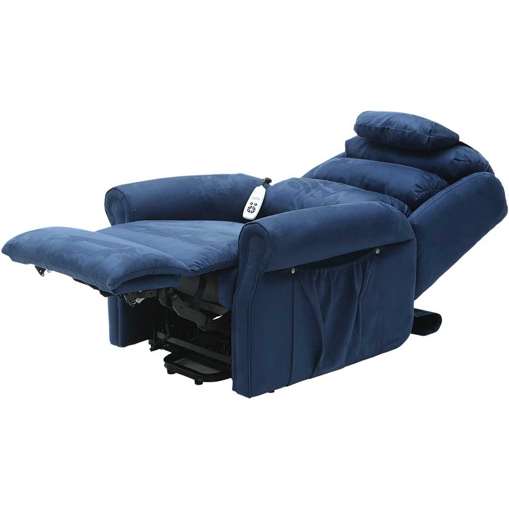 Sandfield Riser Recliner Chair Dual Motor Blue Reclined