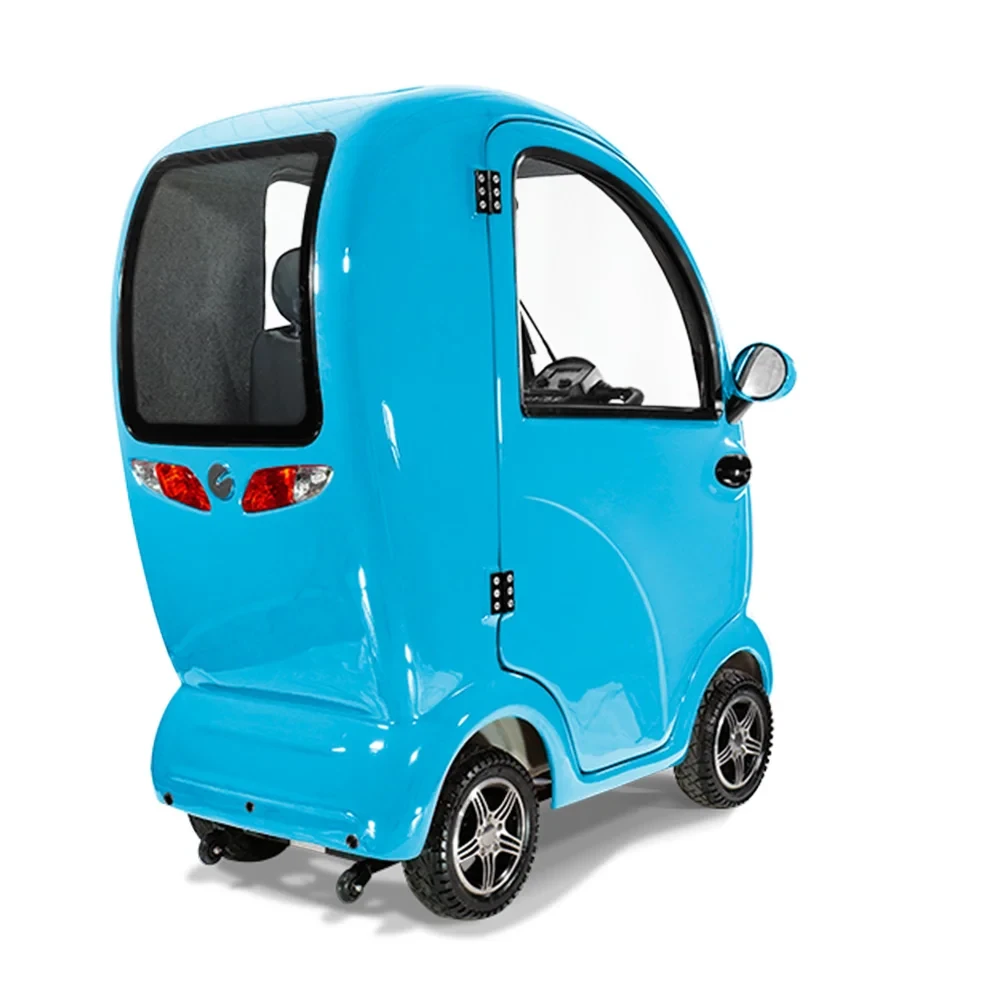 Scooterpac Cabin Car Mk2 Mobility Scooter Ice Blue Rear Left