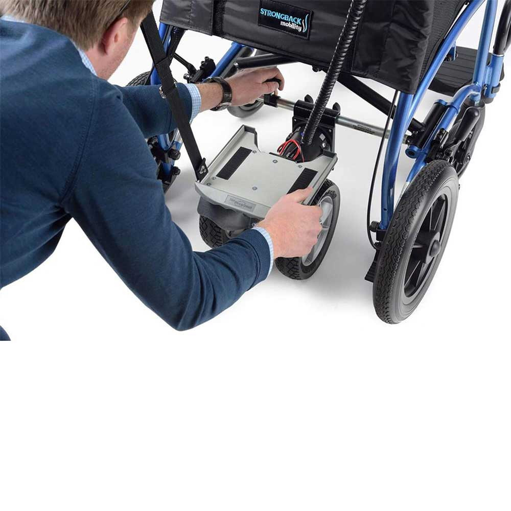 The Powerpack is easy to fit to almost any wheelchair Wheelchair Powerpack