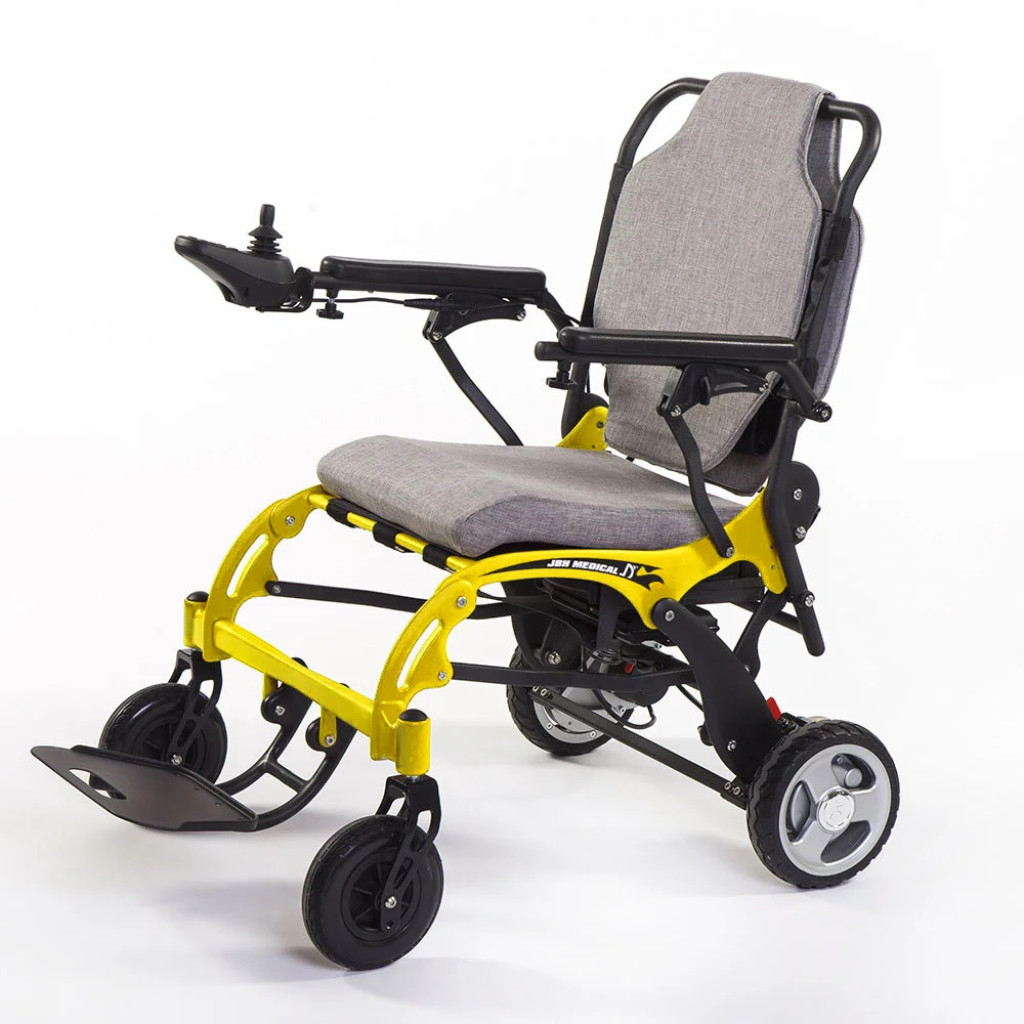 Monarch Carbon Lite Lightweight Folding Electric Wheelchair Yellow