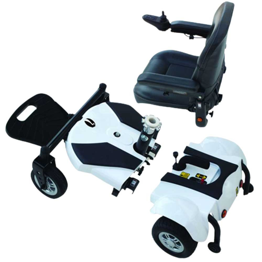 Electric Mobility Rascal Rio Transportable Powerchair Dismantles easily into 3 pieces to fit in a car boot for transportation