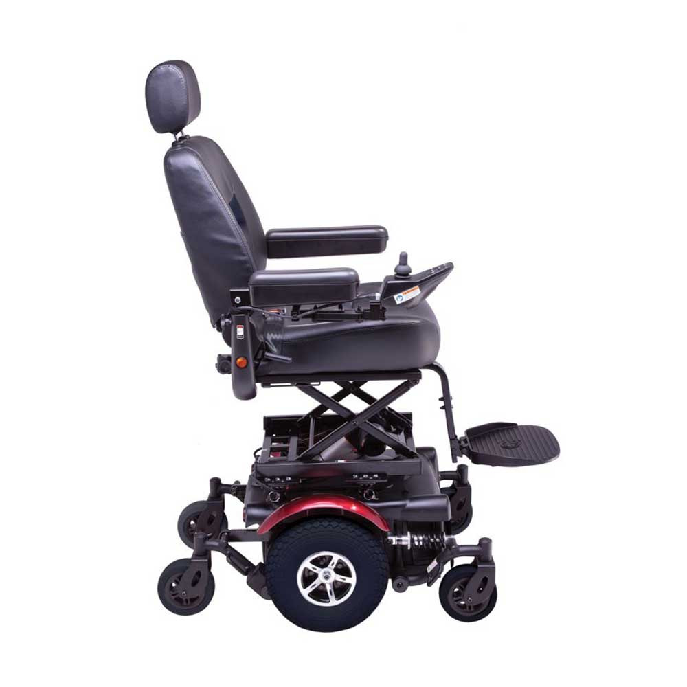 Rascal P327 XL Seat Lift Powerchair Red Side