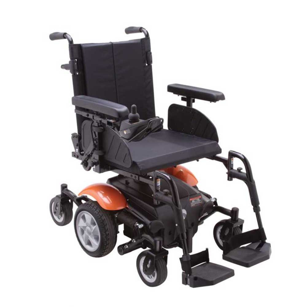 Rascal Rialto Powerchair - Orange with swingaway footrests