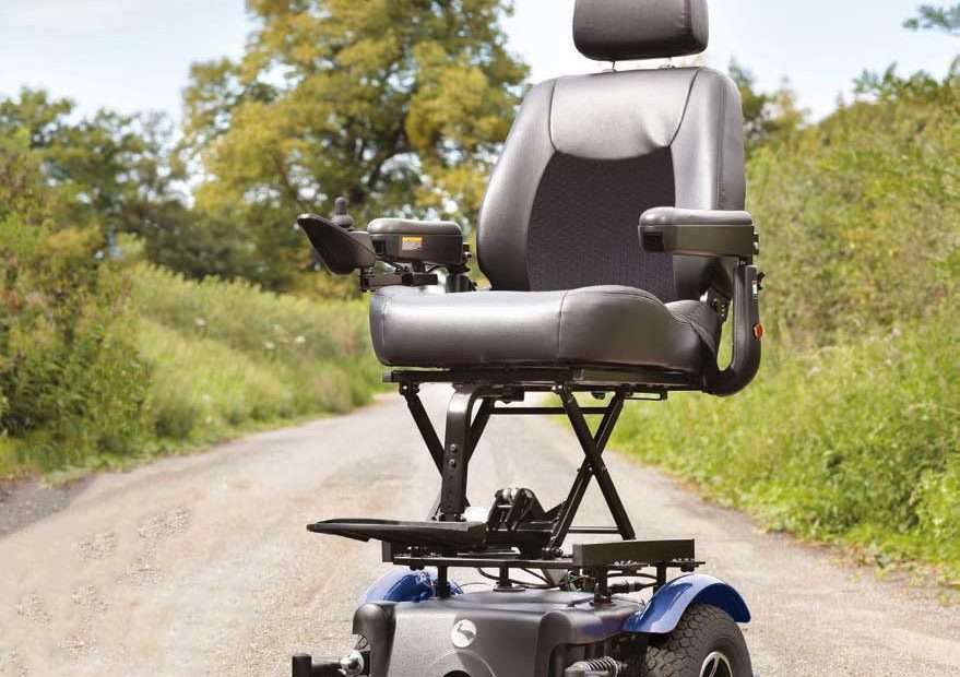 Electric Mobility Heavy Duty Rascal Rivco Seat Lift Powerchair in Blue