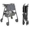 EZ Fold N Go Rollator Black Open & Folded