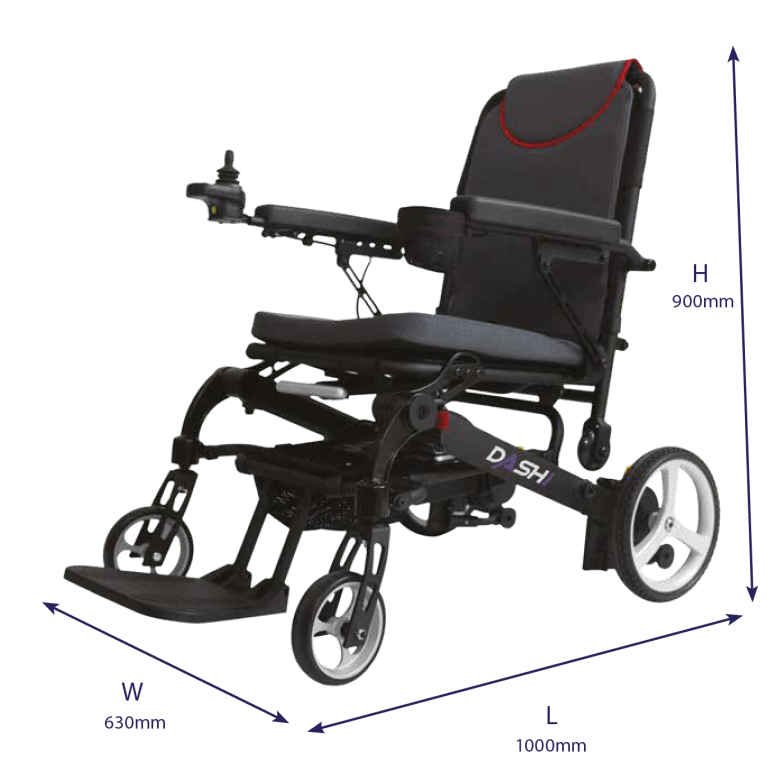 Dash Dashi Lightweight Folding Powerchair Measurements