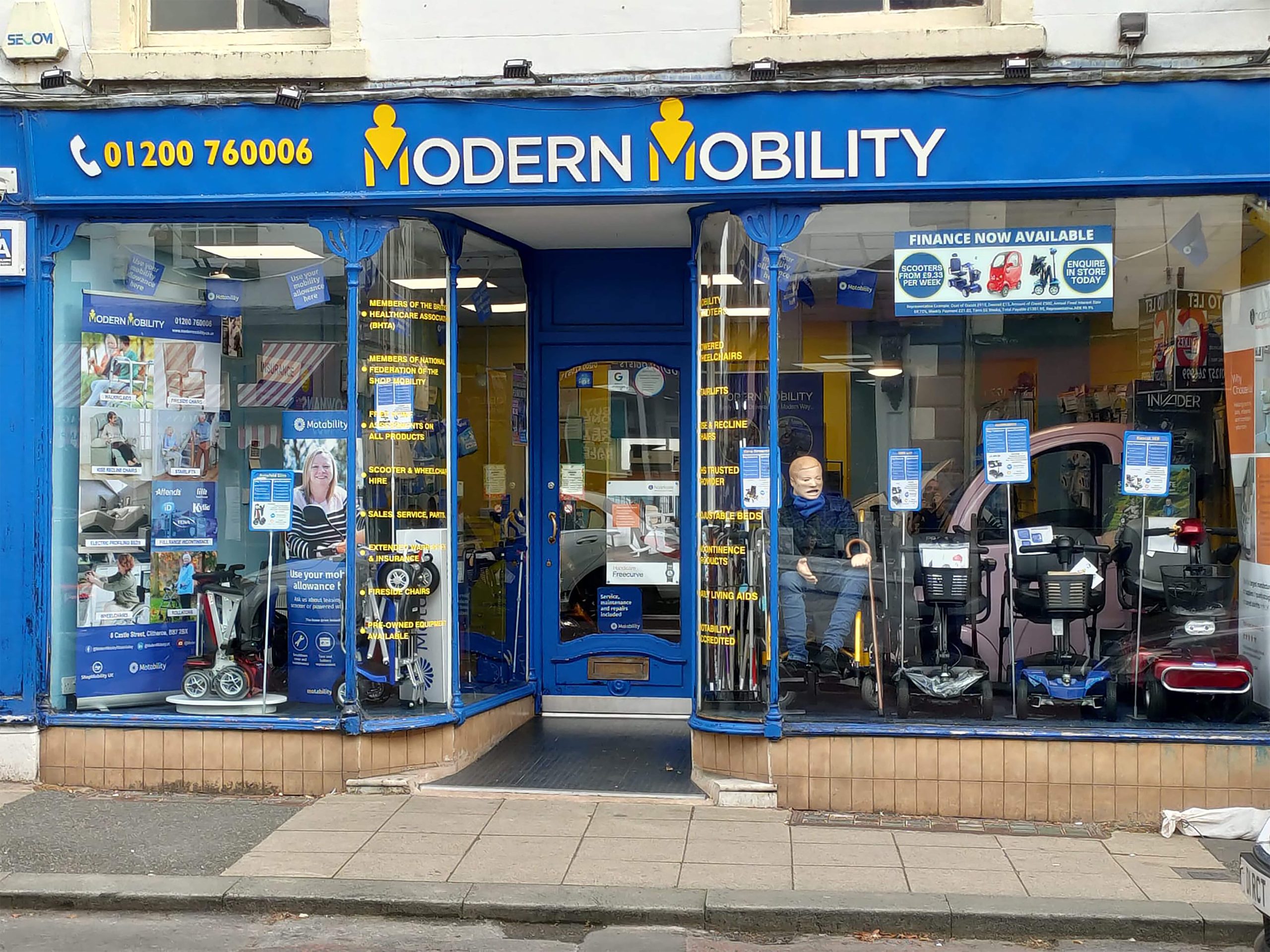 Modern Mobility Clitheroe Store located on Castle Street