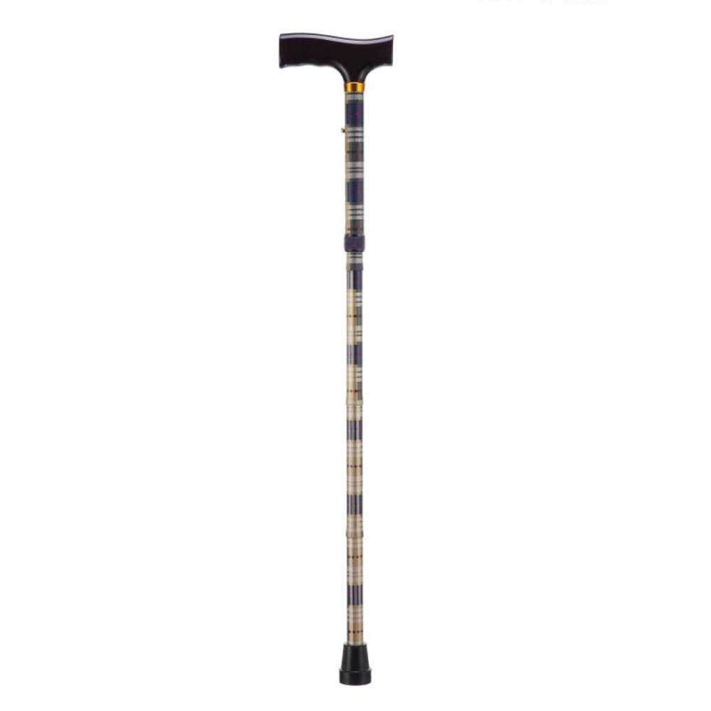 Folding Adjustable Walking Stick Tartan