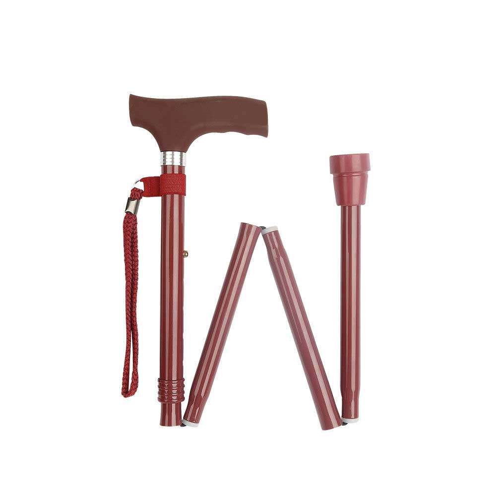 Silicone Handle Folding Stick Burgundy