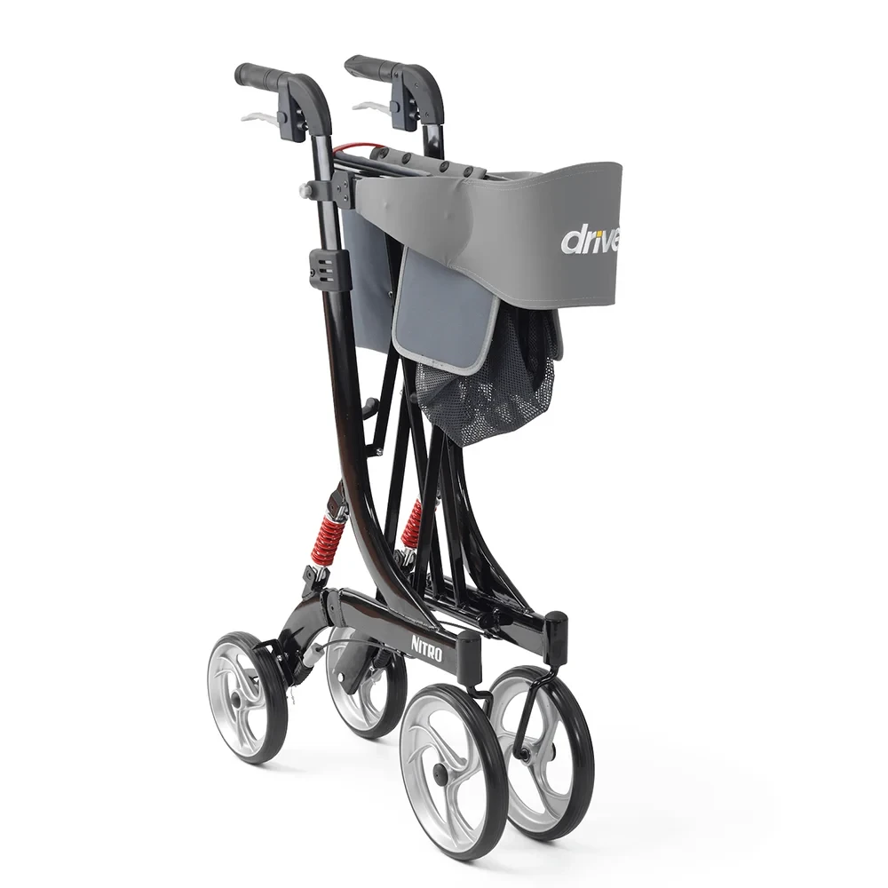 Drive DeVilbiss Nitro 4 Wheel Heavy Duty Rollator Folded