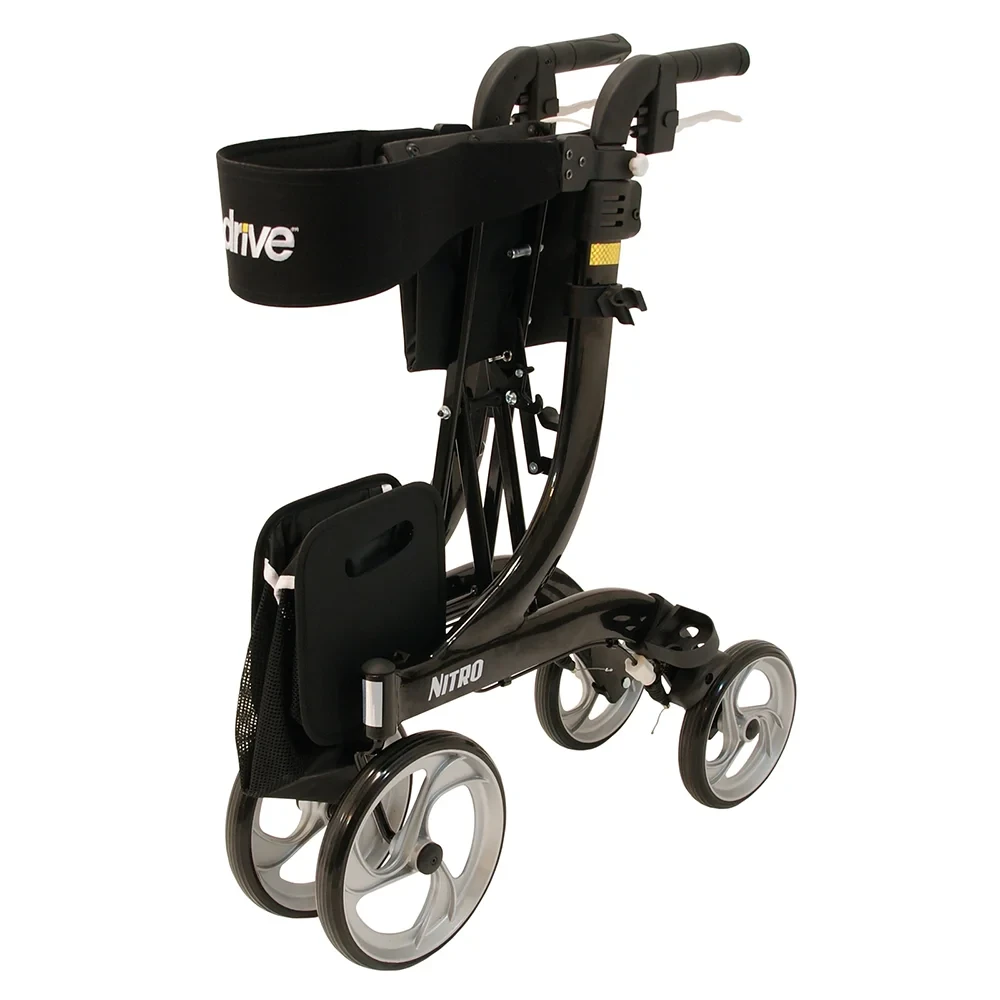 Drive DeVilbiss Nitro 4 Wheel Rollator Black Folded