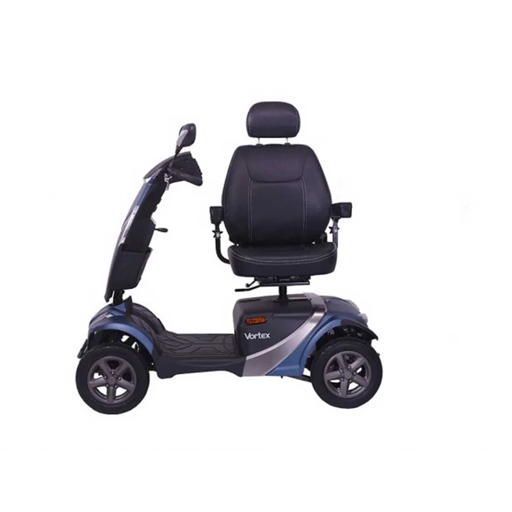 Electric Mobility Vortex Performance Mobility Scooter in Titanium Blue Side