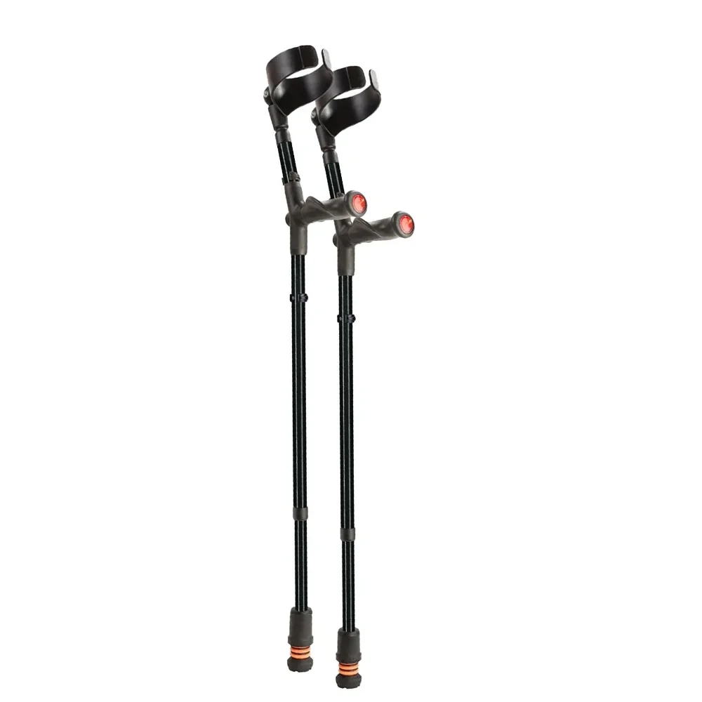 Flexyfoot Comfort Grip Double Adjustable Crutches Black