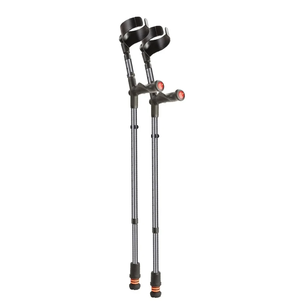 Flexyfoot Comfort Grip Double Adjustable Crutches Grey