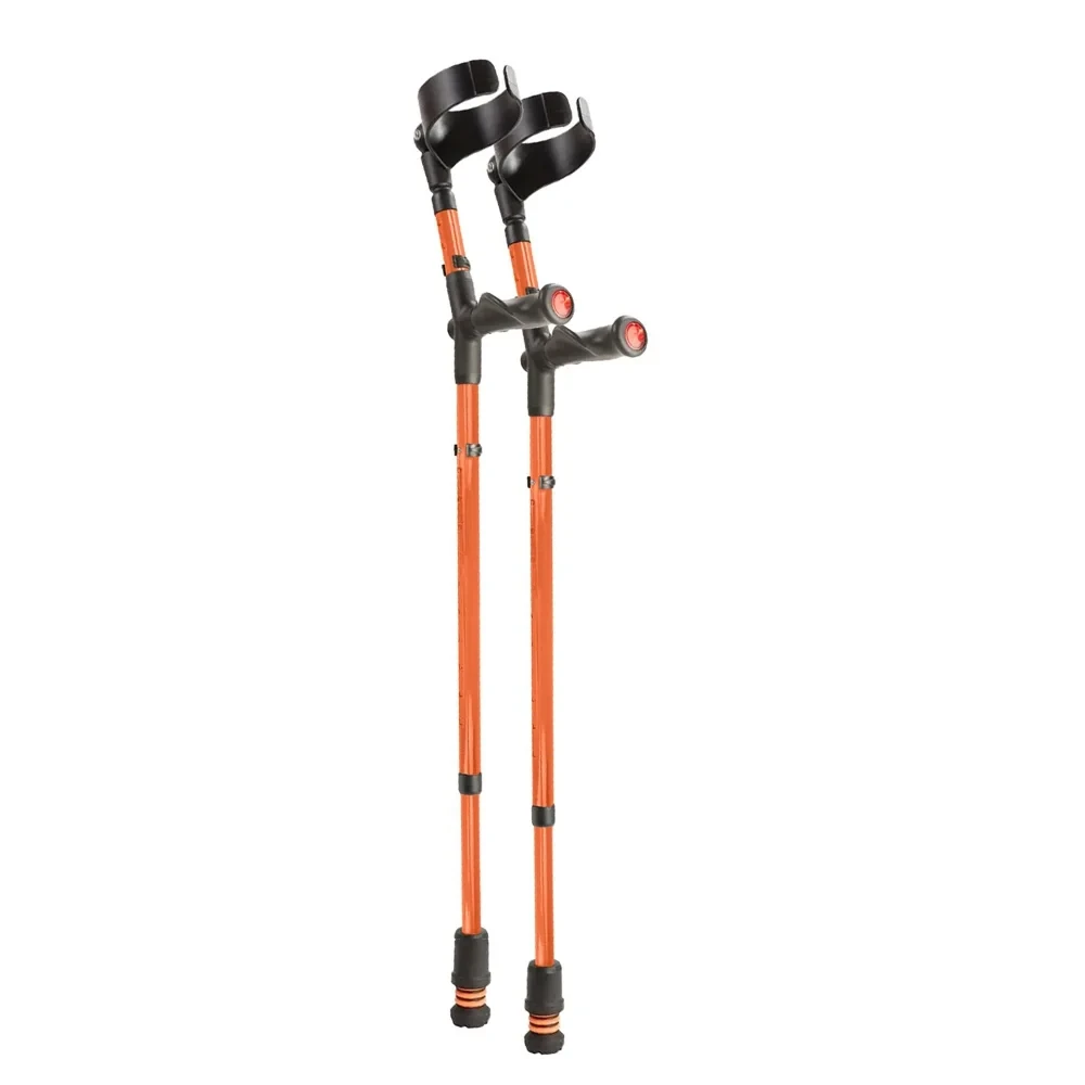 Flexyfoot Comfort Grip Double Adjustable Crutches Orange