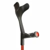 Flexyfoot Comfort Grip Open Cuff Crutches Pair Red Handle