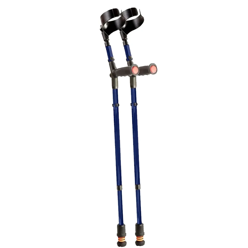 Flexyfoot Soft Grip Double Adjustable Crutches Pair Blue