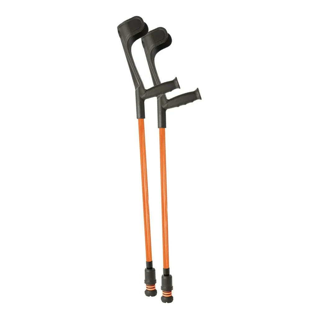 Flexyfoot Soft Grip Open Cuff Crutches Orange Pair