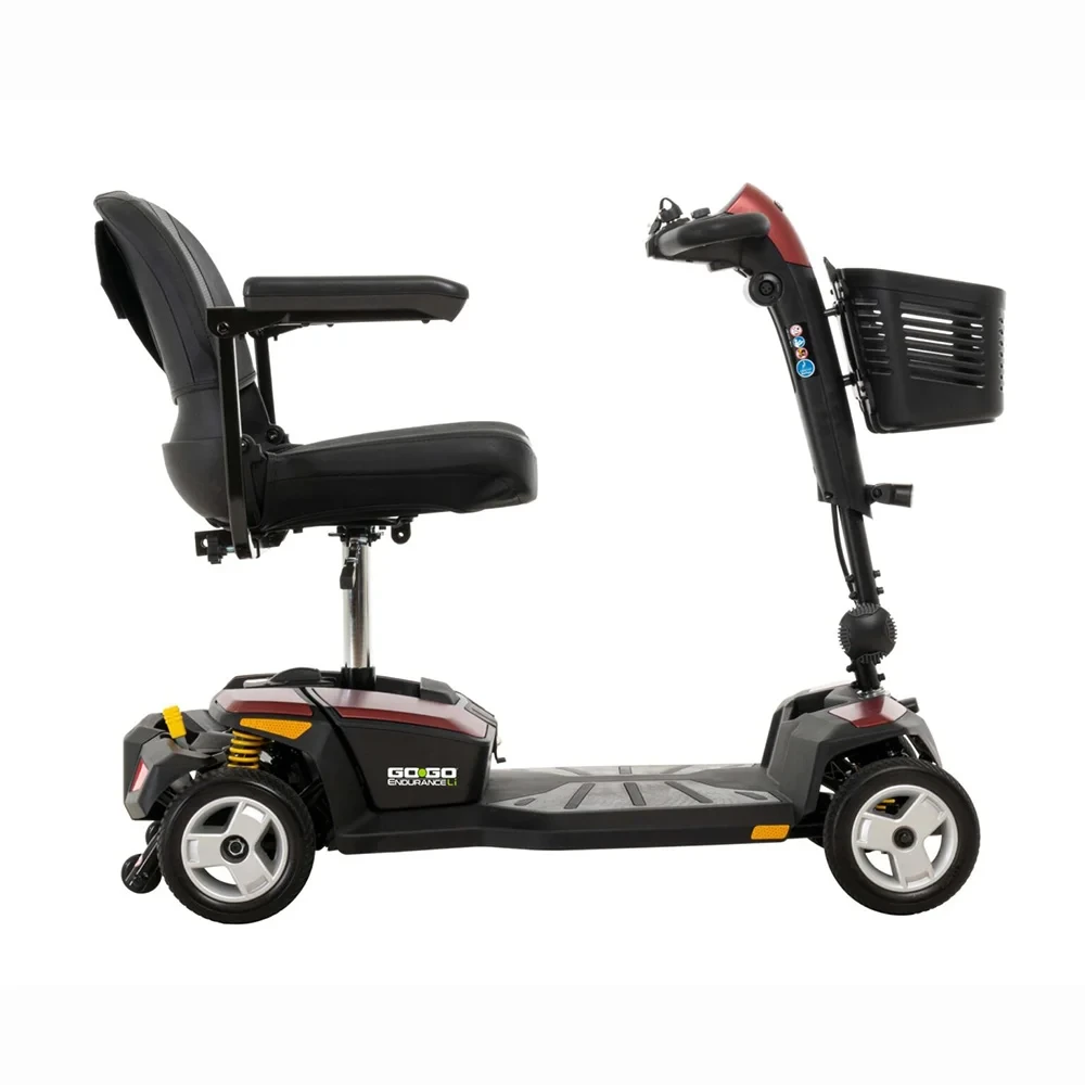 Pride Mobility Go Go Endurance Mobility Scooter Garnet Red Side