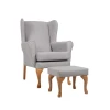 Stone Queen Anne Fireside Chair with Footstool FSC009STO ST009STO