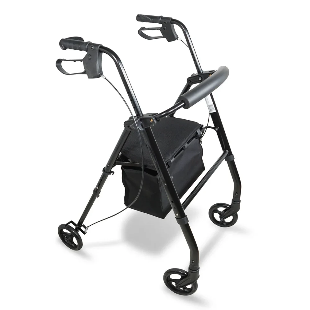 Aluminium Four Wheeled Rollator Black 6'_