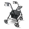 Aluminium Four Wheeled Rollator Black 8''