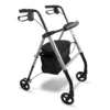 Aluminium Four Wheeled Rollator Silver 6'