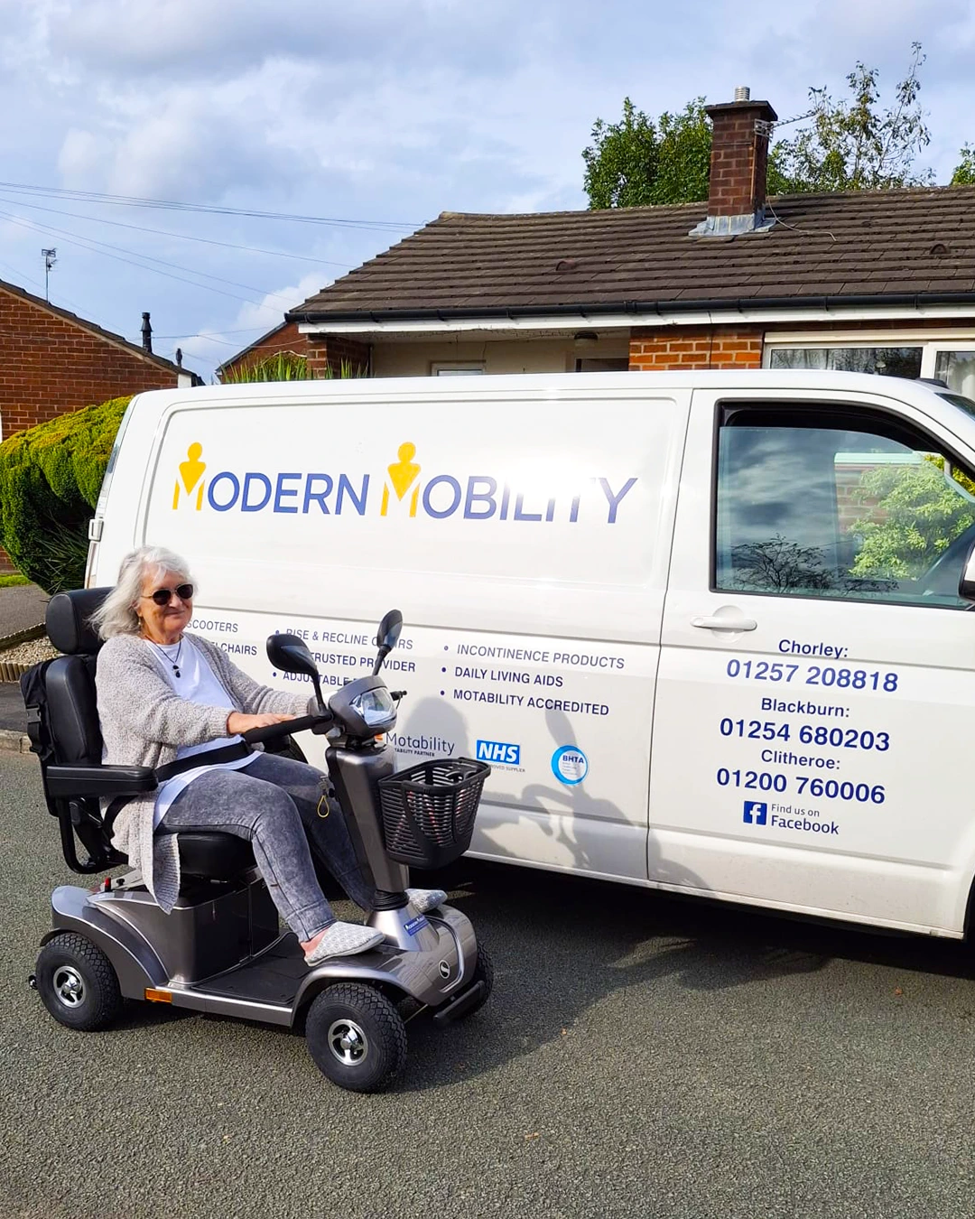 Beverley and her mobility scooter